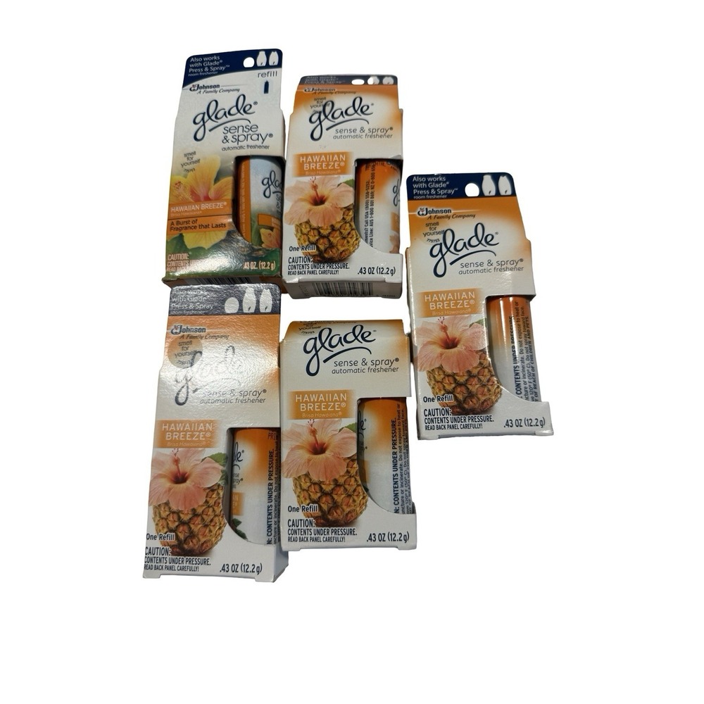 Glade - Sense & Spray Refill Hawaiian Breeze - 0.43 Oz.  lot of 5